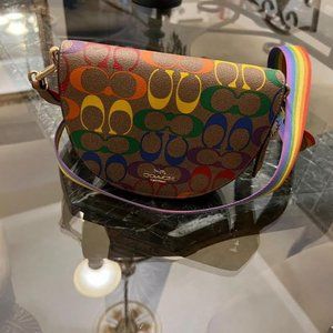 Rainbow Design Coach shoulder bag